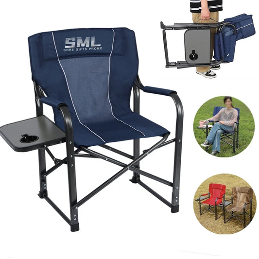 Portable Foldable Directors Chair with Side Table