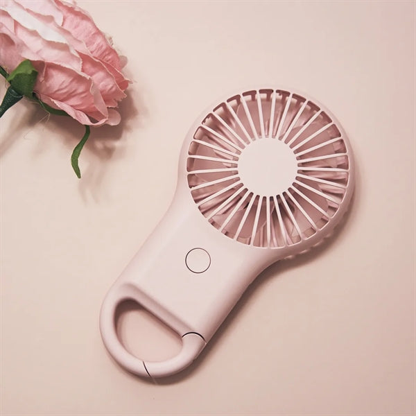 Rechargeable Handheld Fan With Carabiner