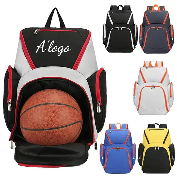 Large Capacity Sports Backpack with Separate Ball Holder
