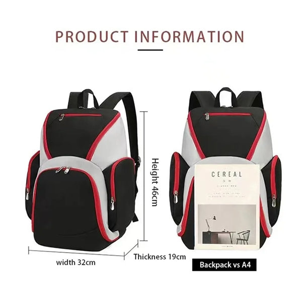 Large Capacity Sports Backpack with Separate Ball Holder