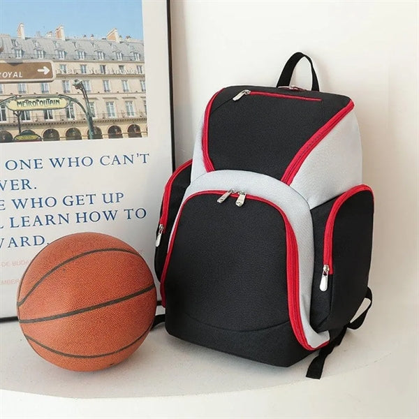Large Capacity Sports Backpack with Separate Ball Holder