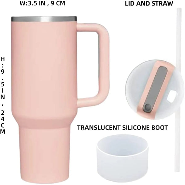 30 oz. Insulated tumbler with Handle and Straw Lid