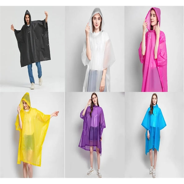 Rain Ponchos with Hood for Adults