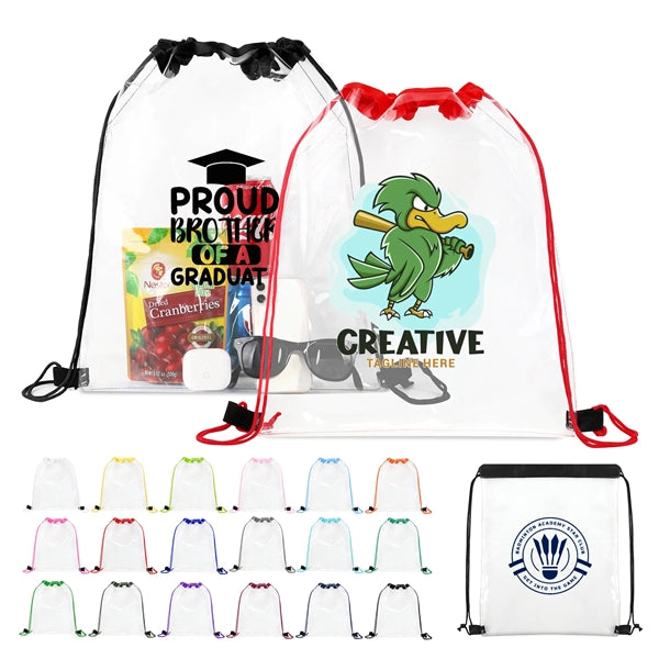 Clear PVC Drawstring Backpack