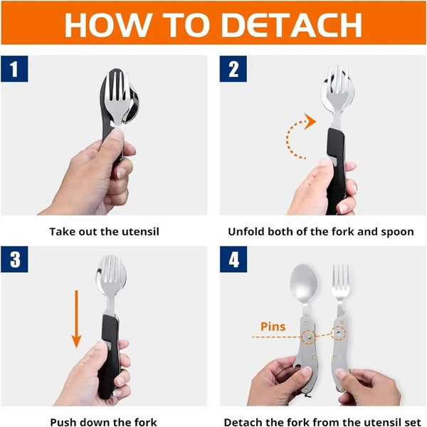 Multi-Function Camping Utensil Flatware Knife Set