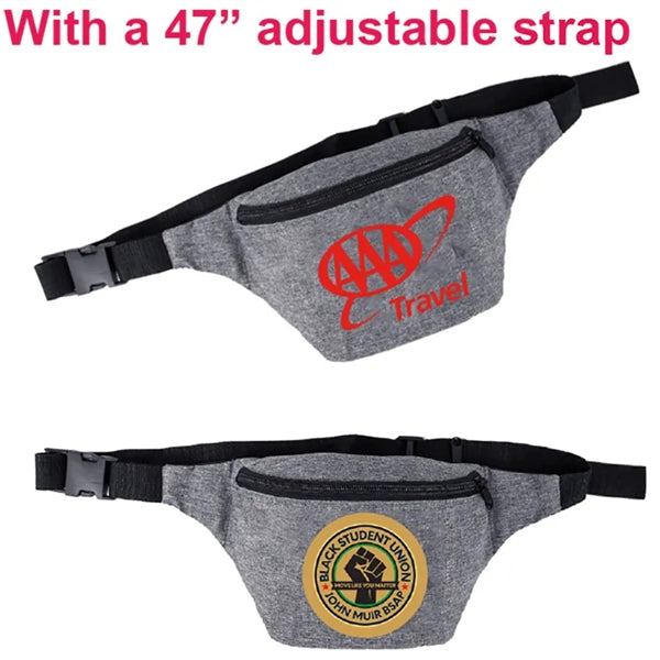 Two Zippr Heather Gray Polyester Zipper Waist Pack