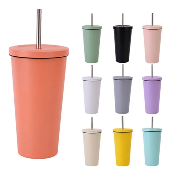 17oz Milk Tea Coffee Cup With Straw & sealed lid