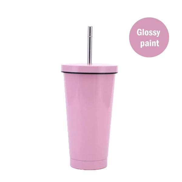 17oz Milk Tea Coffee Cup With Straw & sealed lid