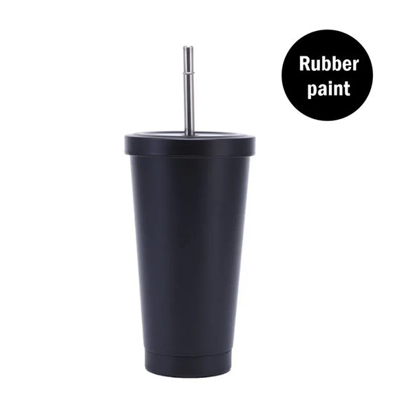 17oz Milk Tea Coffee Cup With Straw & sealed lid