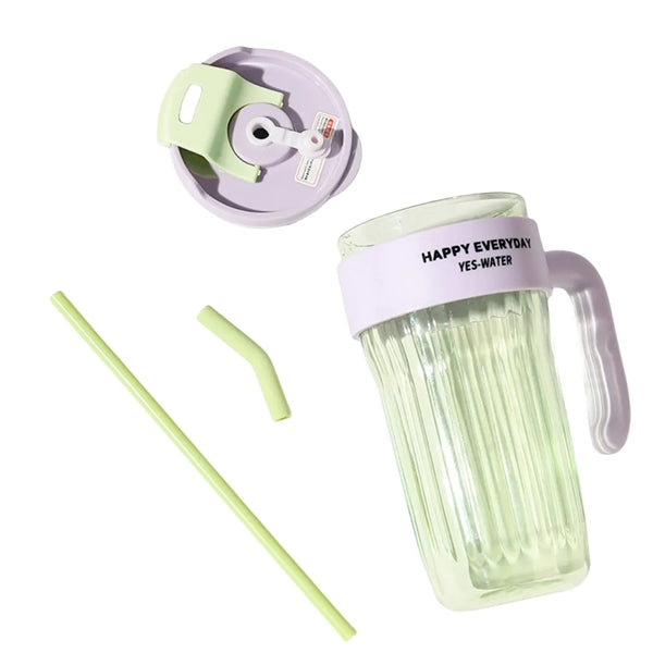 30 oz Plastic Tumbler with Lid and Straw and Handle