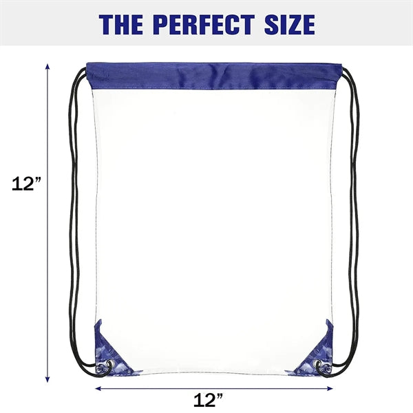 Stylish Clear PVC Drawstring Bag, Water-Resistant