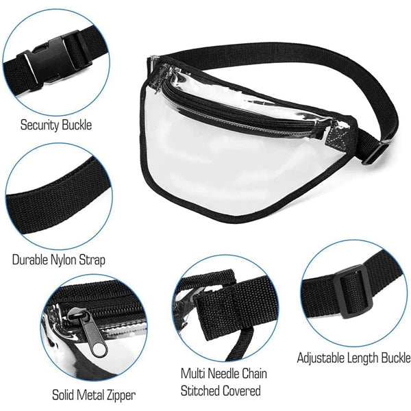 Transparent PVC Waist Bag, Fanny Pack, Hand free