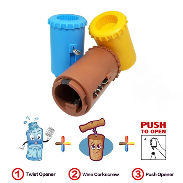 3-In-1 Multi-Function Magnetic Push Bottle Opener