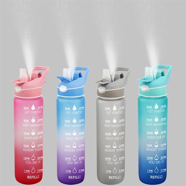 Water Bottle With Spray Mist Leakproof Drink