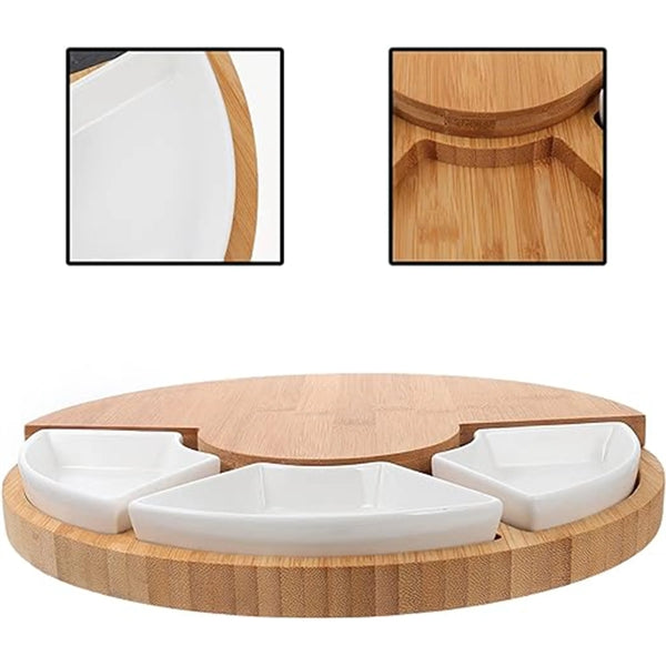 Bamboo Cheese Charcuterie Board And Knife Set