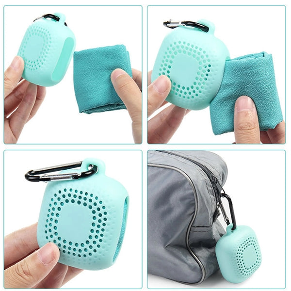 Outdoor Travel Quick Drying Cooling Towel Silicone Case