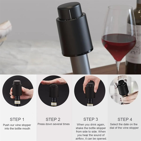 Wine Preserver With Time Scale Record Bottle Stoppers