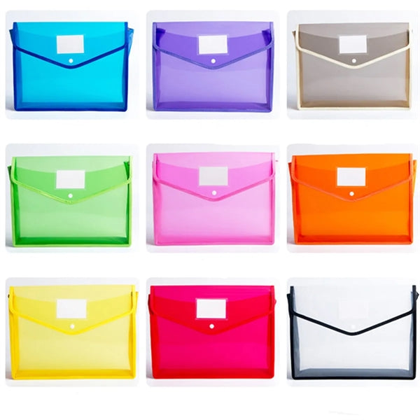 A4 Expandable Envelopes Plastic Document Folder with Button