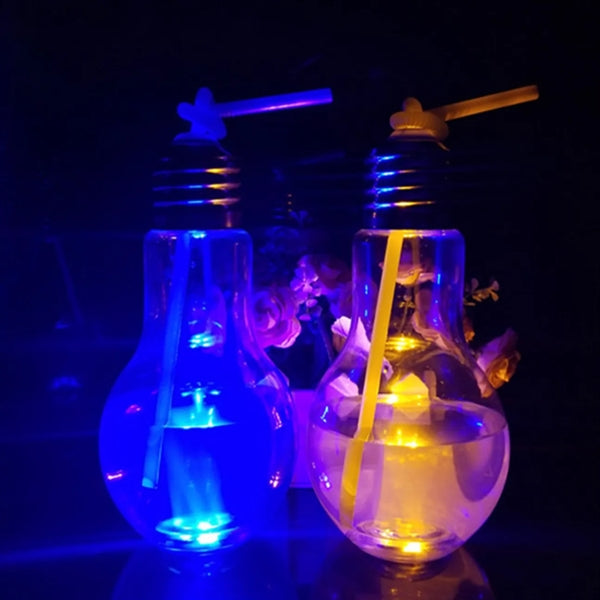 Clear Plastic LED Light Bulb Shaped Bottles