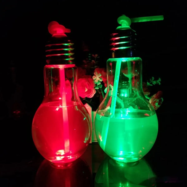 Clear Plastic LED Light Bulb Shaped Bottles