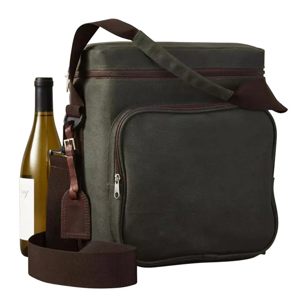 6-Bottle Insulated Canvas Wine Bag