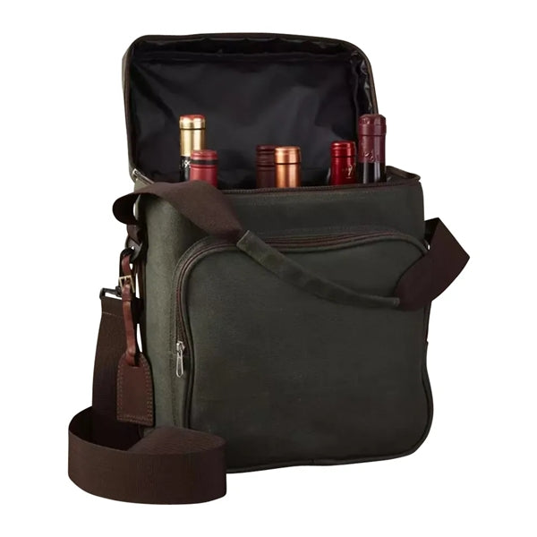 6-Bottle Insulated Canvas Wine Bag