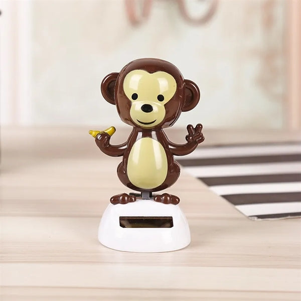 Solar Powered Shaking Head Car Decoration Dancing Toys