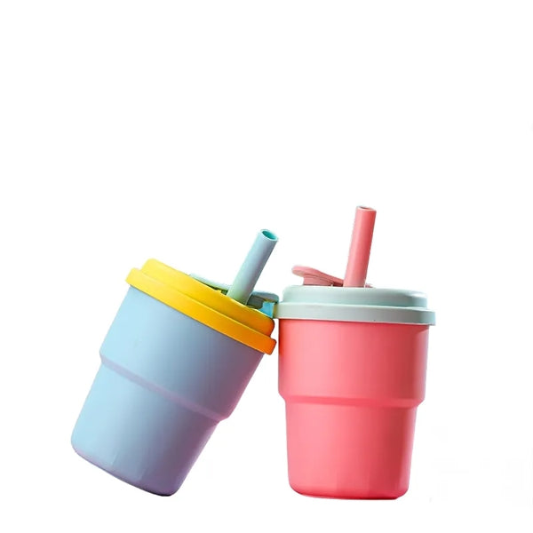 13 oz Toddler Silicone Cups with Straws and Lids Tumbler