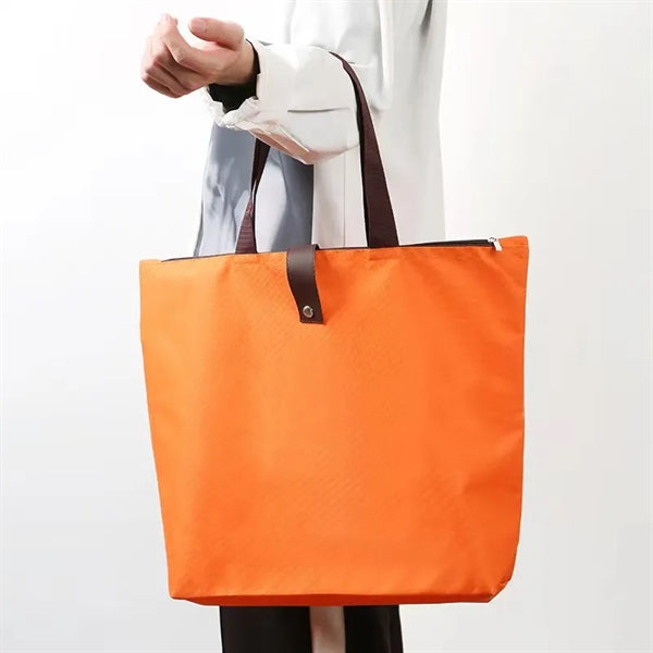 Foldable Oxford Grocery Tote Bags with Wide Handle