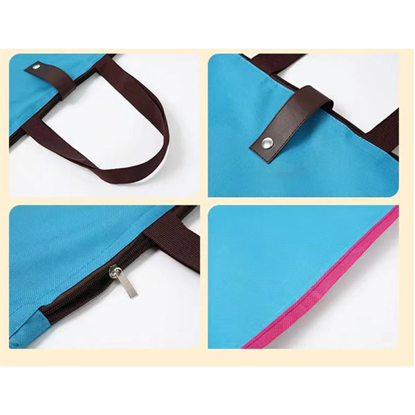 Foldable Oxford Grocery Tote Bags with Wide Handle