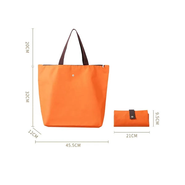 Foldable Oxford Grocery Tote Bags with Wide Handle