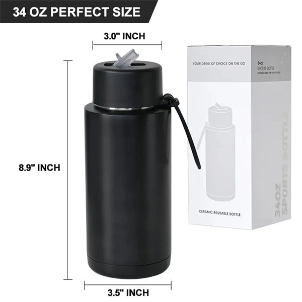 34Oz Insulated Vacuum Stainless Steel Water Bottles