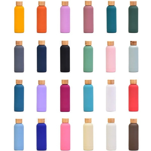 17oz Frosted Insulated Stainless Steel Water Bottle Bamboo L