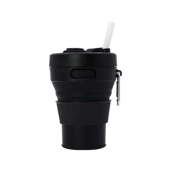 15oz Silicone Collapsible Travel Cup with Straw