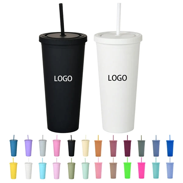24Oz Tumblers With Lids And Straws