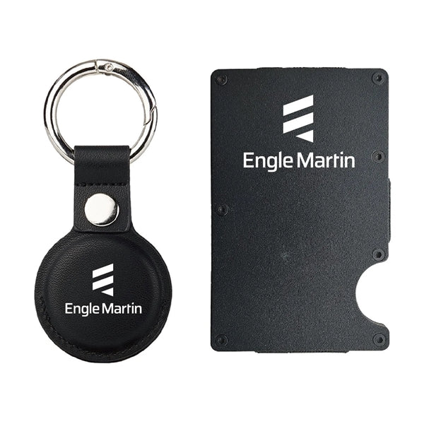 RFID Wallet + KEYCHAIN w/ Apple Tracker Holder GIFT SET