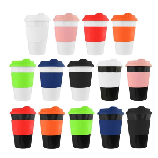 12 oz. Bamboo Coffee Cup With Silicone lid
