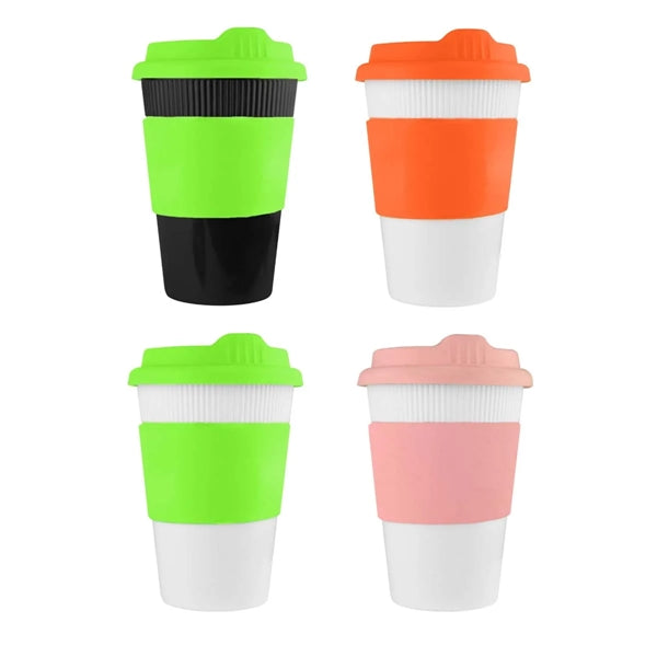 12 oz. Bamboo Coffee Cup With Silicone lid