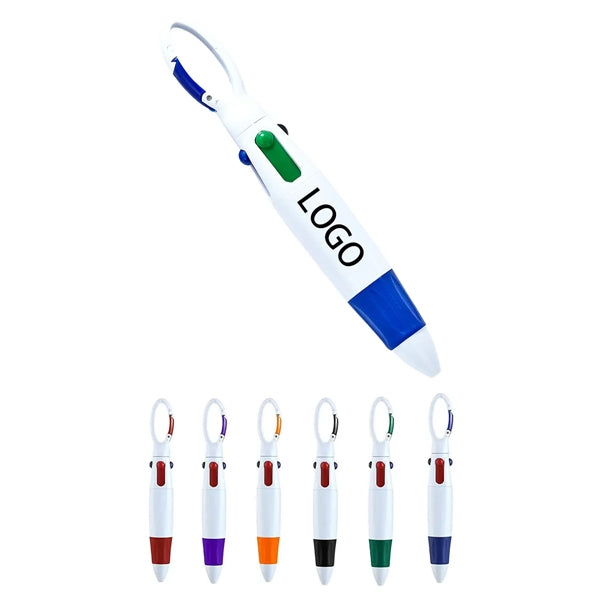Multicolor Shuttle Pen With Carabiner