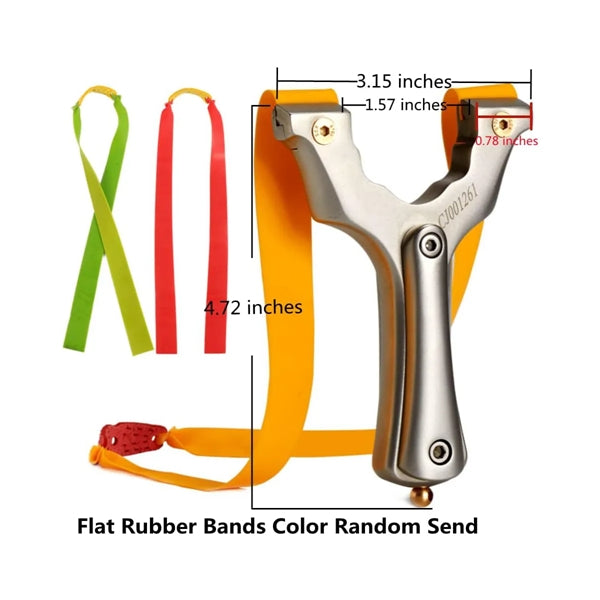 Stainless Steel Slingshot with 2 Rubber Bands