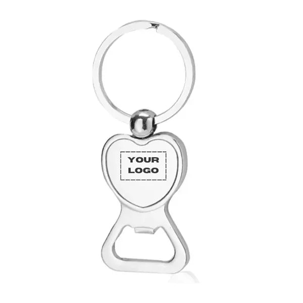 Metal Heart Shaped Bottle Opener Keychain