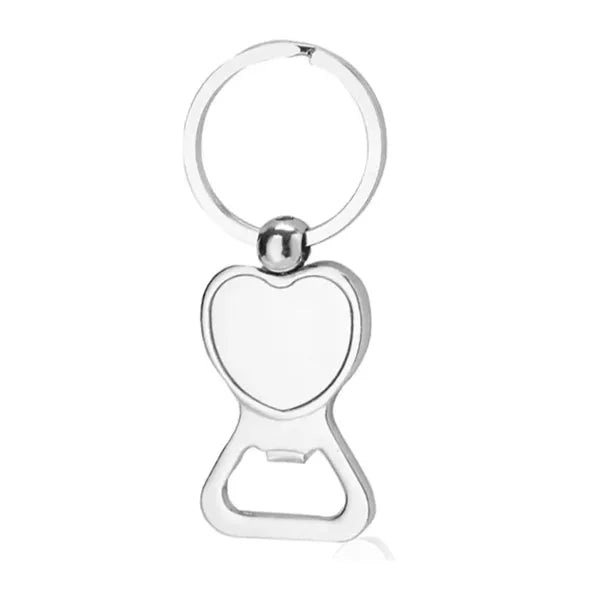 Metal Heart Shaped Bottle Opener Keychain