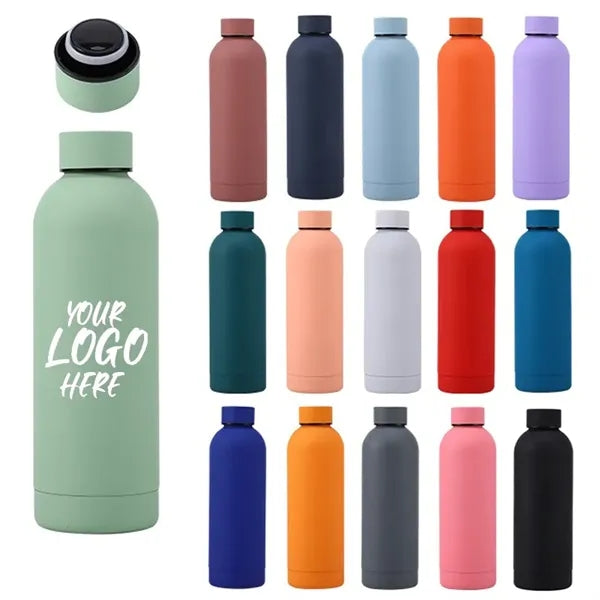 Rubberized 16oz (500ml) Stainless Steel Water Bottles