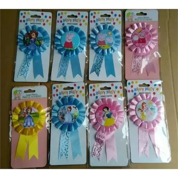 Happy Birthday Award Ribbon Tinplate Badge Pins