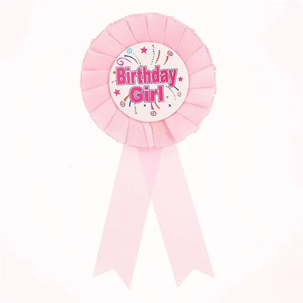 Happy Birthday Award Ribbon Tinplate Badge Pins