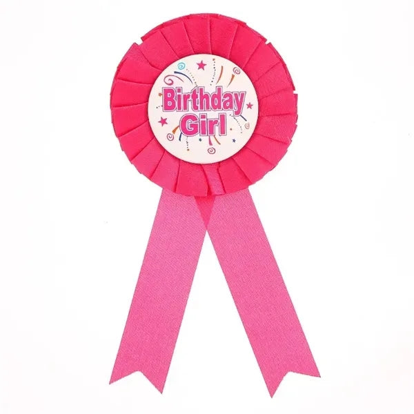 Happy Birthday Award Ribbon Tinplate Badge Pins