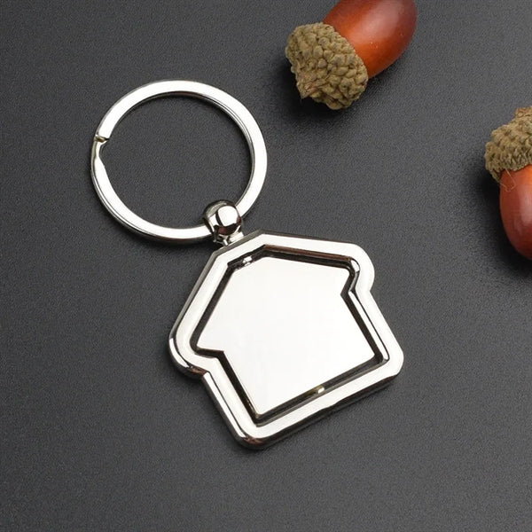 House Shaped Metal Realtor Keychains