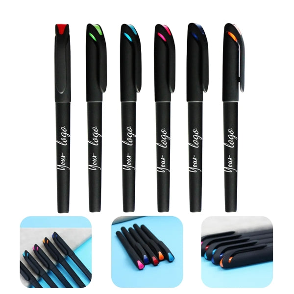 Advertising Business Multicolored Cap Black Ballpoint Pens