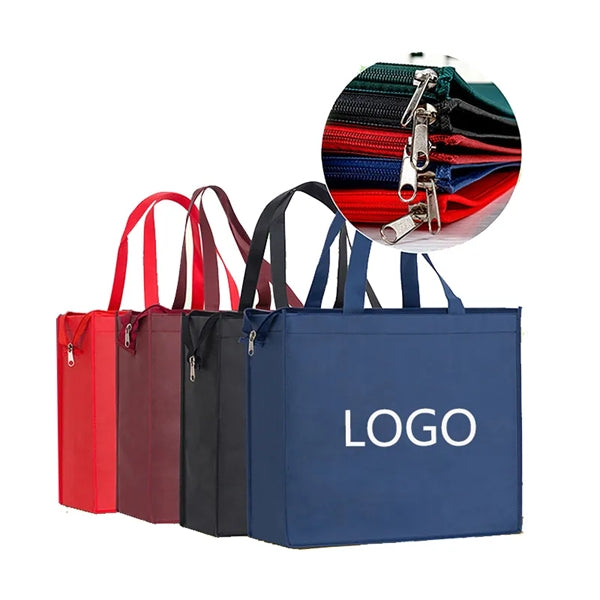 Non-Woven Zipper Grocery Tote Bag