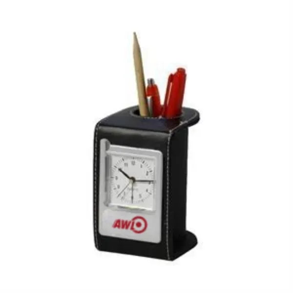 Multi-Functional Desk Clock Pen Holder